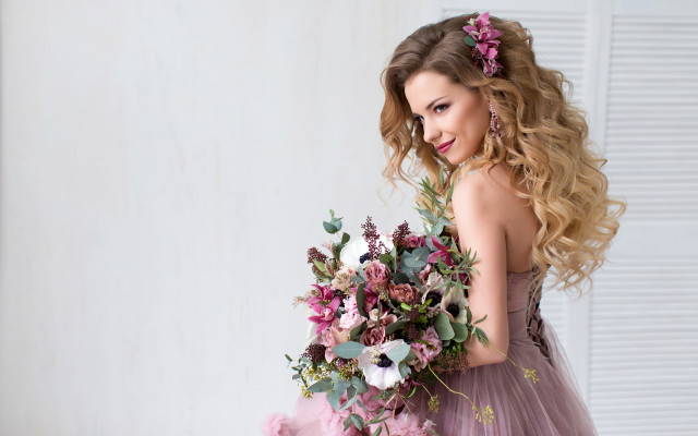 Anna hotchkis roses bouquet dress free wallpaper for desktop - medium preview image
