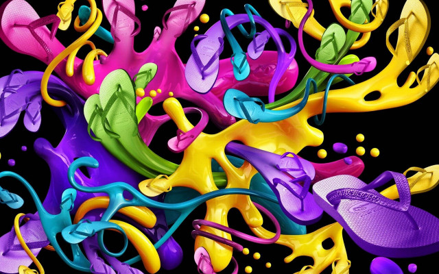 Colorful shoes airbrush graffiti abstract free wallpaper for desktop - medium preview image