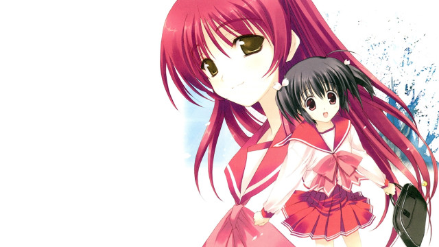 Girl boy white background blue free wallpaper for desktop - medium preview image