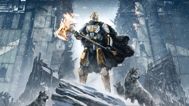 Armored man sword animals snow free wallpaper for desktop - medium preview image