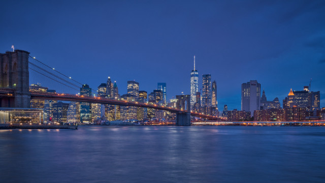 City skyline bridge river night #15 free wallpaper for desktop - medium preview image