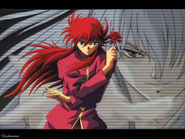 Woman red hair red rose free wallpaper for desktop - medium preview image