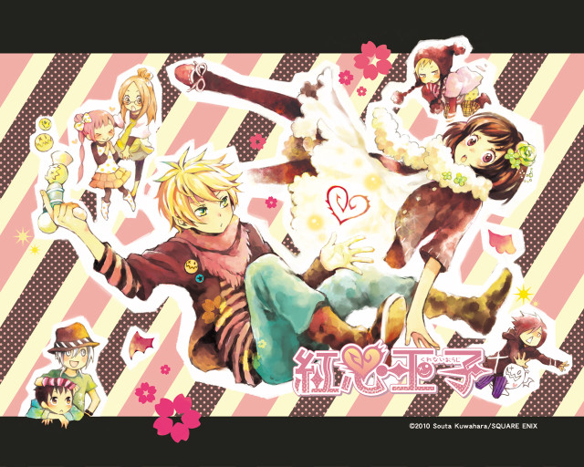 Anime characters people flowers hearts free wallpaper for desktop - medium preview image