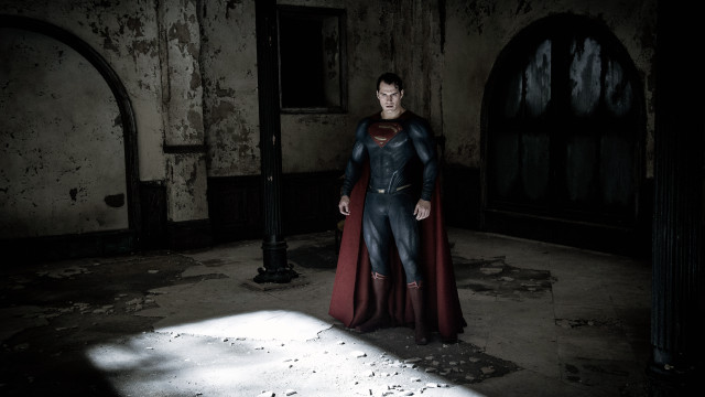 Superman costume dark room shadow free wallpaper for desktop - medium preview image