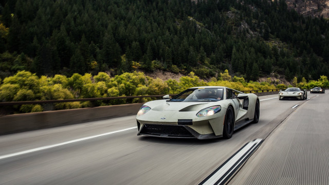 White sports car driving forest #4 free wallpaper for desktop - medium preview image