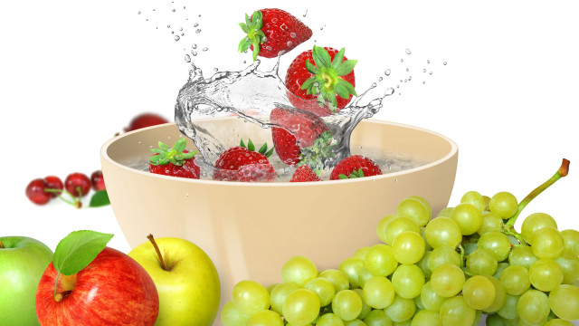 Fruit water splash blueberry berries free wallpaper for desktop - medium preview image
