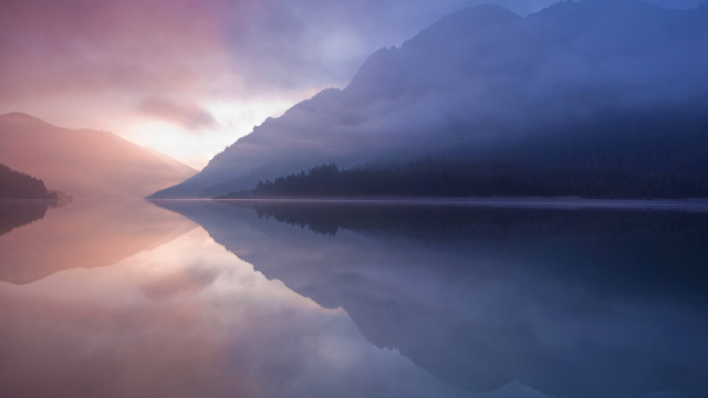 Lake mountain clouds trees mystical #2 free wallpaper for desktop - medium preview image