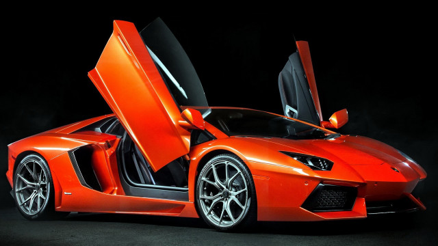 Orange sports car door open free wallpaper for desktop - medium preview image