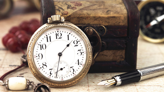 Pocket watch map pen steampunk free wallpaper for desktop - medium preview image