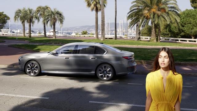 Woman yellow dress silver car free wallpaper for desktop - medium preview image