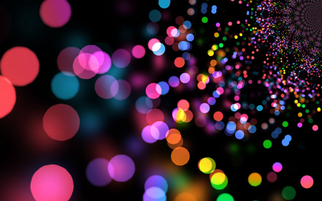 Colorful lights night city moon free wallpaper for desktop - medium preview image