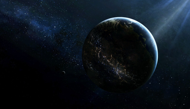 Planet light star background space free wallpaper for desktop - medium preview image