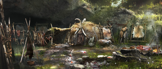 Shack forest clothes line person free wallpaper for desktop - medium preview image