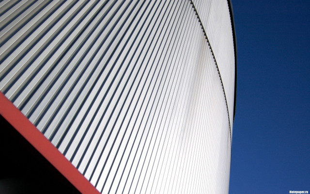 Red white building blue sky free wallpaper for desktop - medium preview image