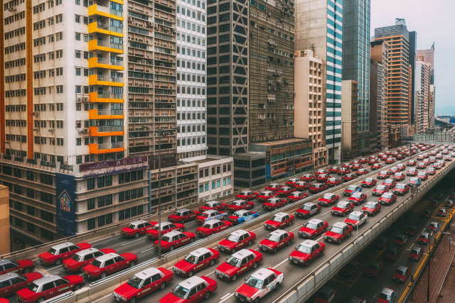 Busy highway red cars tokyo free wallpaper for desktop - medium preview image
