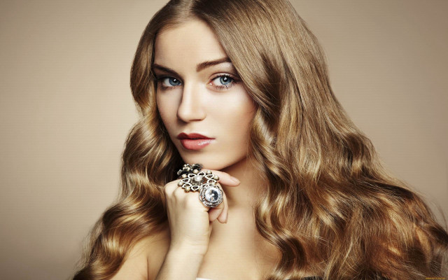 Woman long hair ring brown free wallpaper for desktop - medium preview image