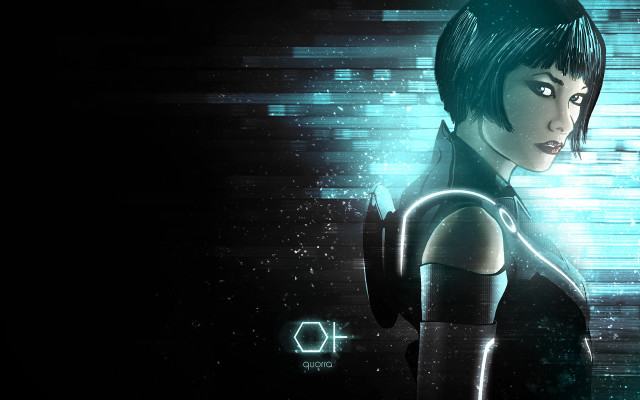 Futuristic woman cyberpunk space aurora free wallpaper for desktop - medium preview image