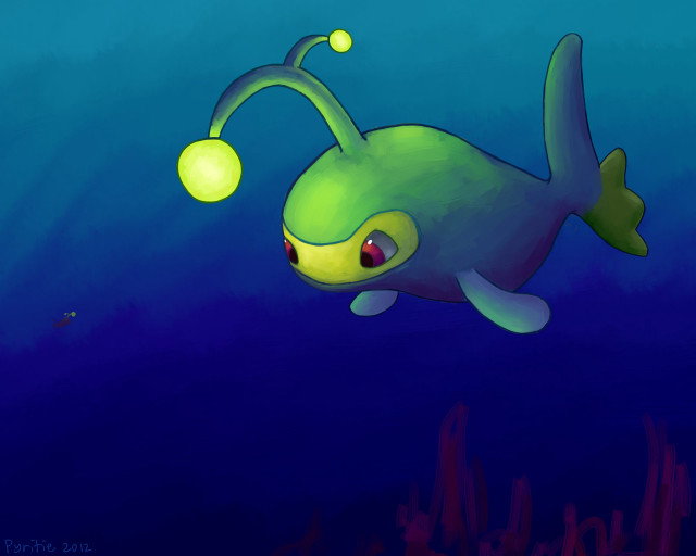 Cartoon fish light head swimming free wallpaper for desktop - medium preview image