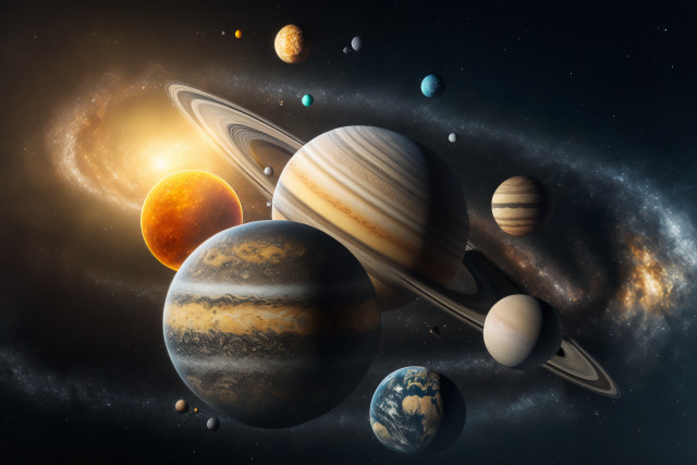 Solar system background sun star free wallpaper for desktop - medium preview image