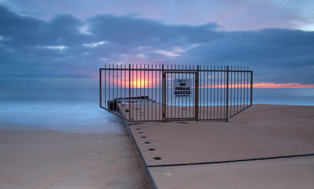 Gated beach sunset cloudy sky free wallpaper for desktop - medium preview image