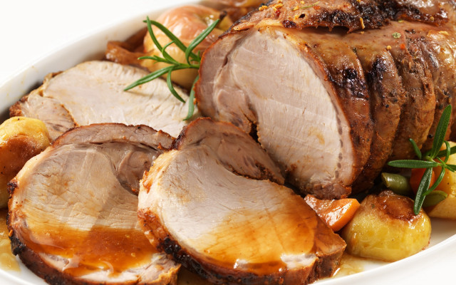 Meat potatoes rosemary autumn food free wallpaper for desktop - medium preview image