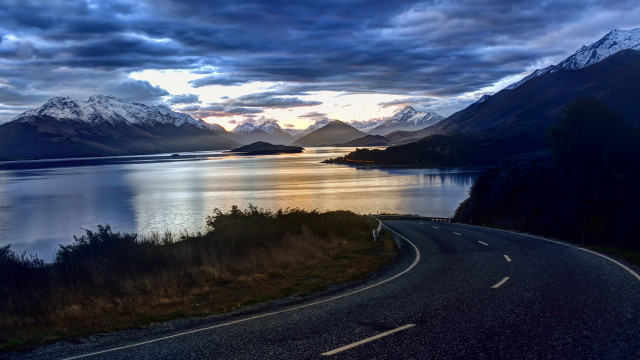 Valley mountains lake road sky #2 free wallpaper for desktop - medium preview image