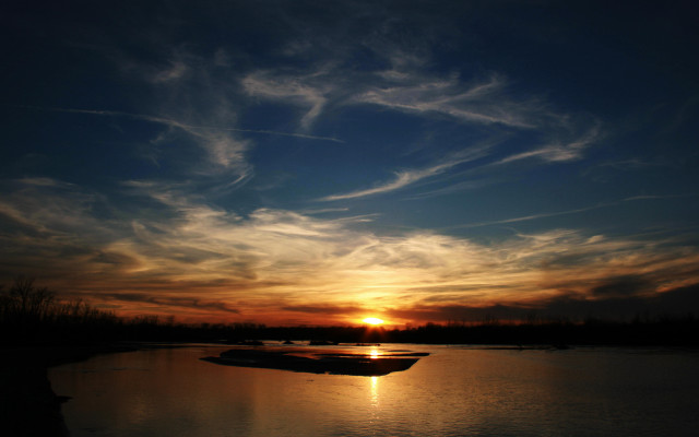 Boat sunset clouds mountain ocean #2 free wallpaper for desktop - medium preview image