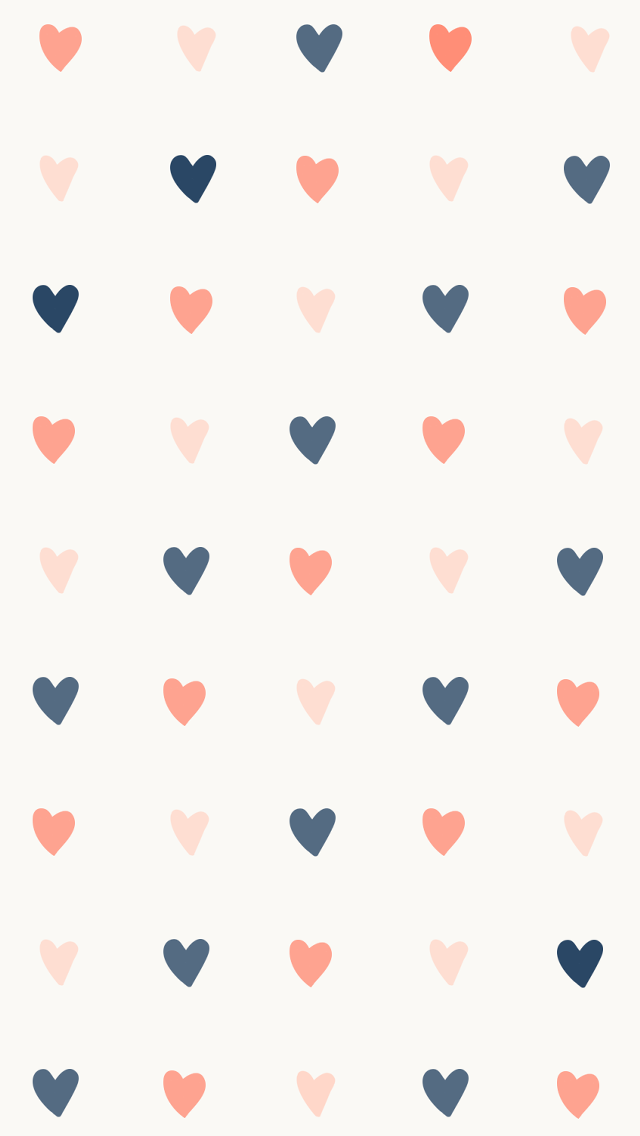 Hearts pattern white background blue free wallpaper for mobile - medium preview image