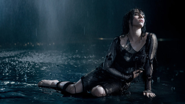 Woman water rain black dress free wallpaper for desktop - medium preview image