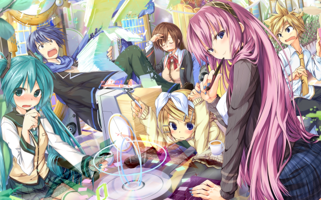 Anime girls cake table man #2 free wallpaper for desktop - medium preview image