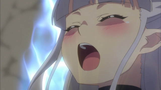 Woman mouth open tongue blue free wallpaper for desktop - medium preview image