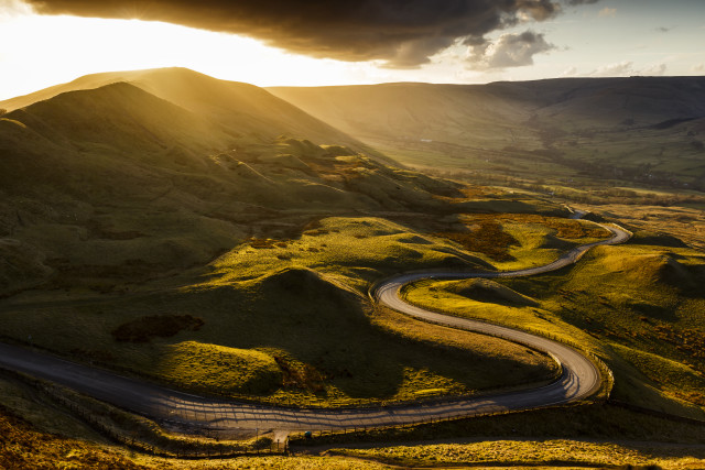 Winding road green valley mountain #3 free wallpaper for desktop - medium preview image