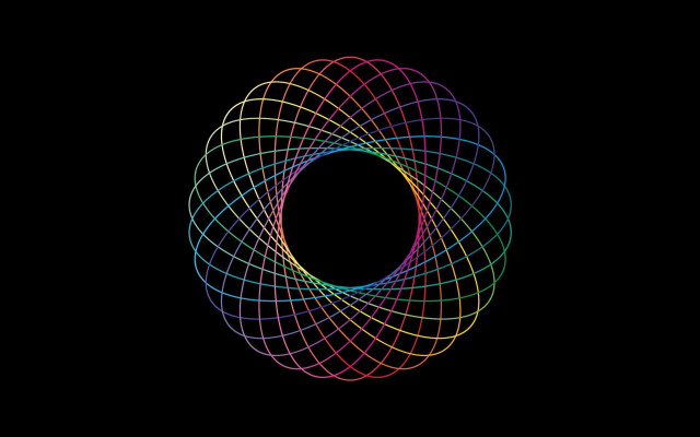 Colorful circle black background rainbow free wallpaper for desktop - medium preview image