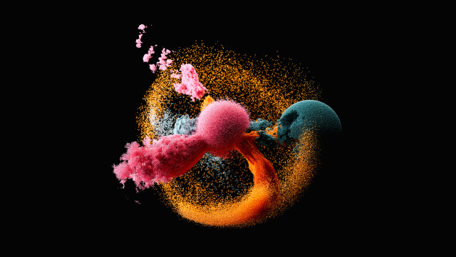 Colorful substance floating black background free wallpaper for desktop - medium preview image