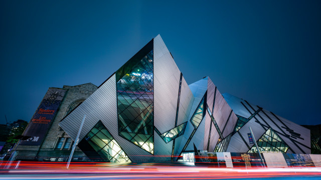 Triangular building night cityscape tokyo free wallpaper for desktop - medium preview image