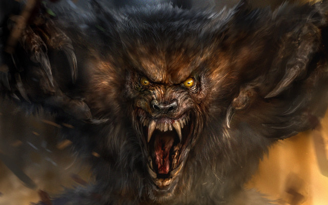Demonic lion artistically detailed yellow free wallpaper for desktop - medium preview image