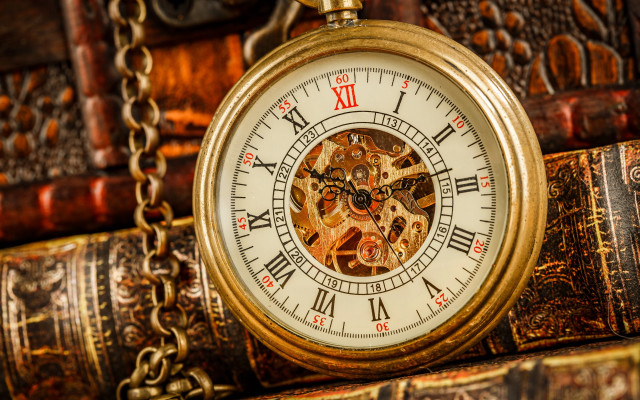 Gold pocket watch steampunk gears #2 free wallpaper for desktop - medium preview image