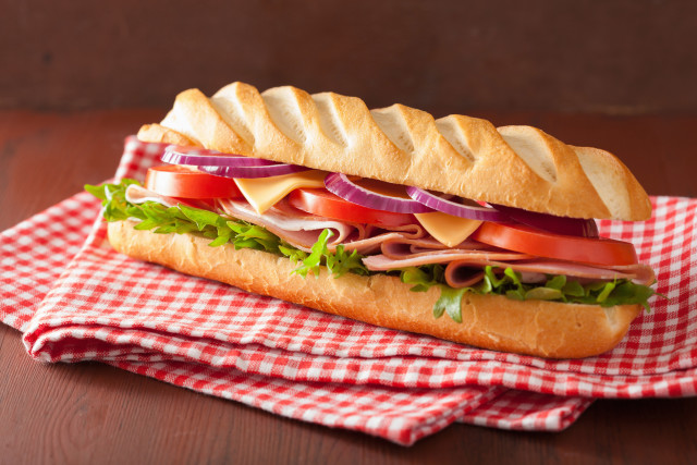 Sandwich meat cheese vegetables napkin free wallpaper for desktop - medium preview image
