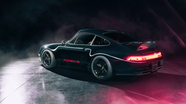 Black sports car red light #8 free wallpaper for desktop - medium preview image