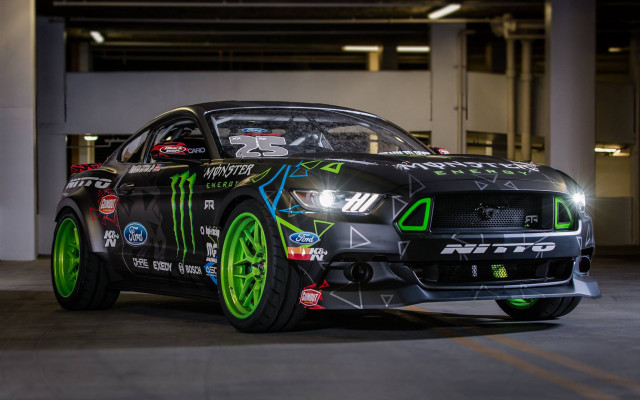 Black mustang green wheels parking free wallpaper for desktop - medium preview image