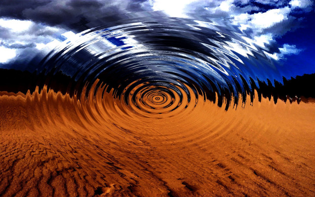 Sky clouds spiral sand ocean free wallpaper for desktop - medium preview image