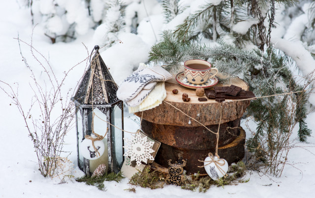 Tea pot candle stump snow free wallpaper for desktop - medium preview image