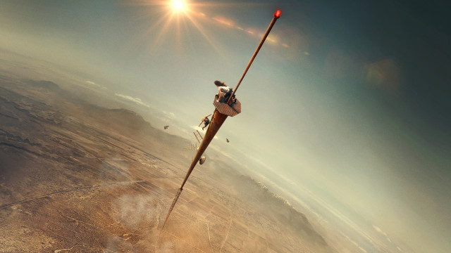 Fighter jet desert sunset beeple free wallpaper for desktop - medium preview image