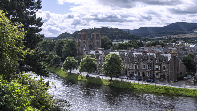 River green countryside clocktower bridge free wallpaper for desktop - medium preview image