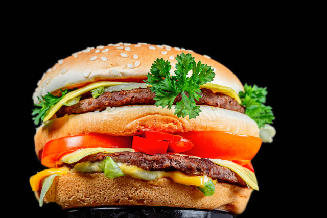 Burger lettuce tomato cheese onion free wallpaper for desktop - medium preview image