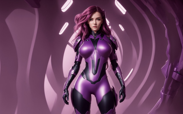 Woman purple suit tunnel light free wallpaper for desktop - medium preview image