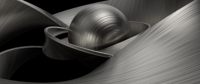 Metal silver bauhaus raytraced space free wallpaper for desktop - medium preview image