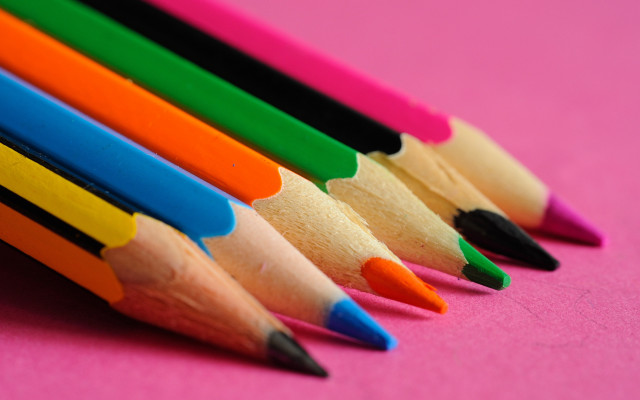 Colored pencils pink crayon child free wallpaper for desktop - medium preview image