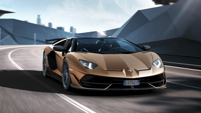 Gold sports car bridge clock #2 free wallpaper for desktop - medium preview image