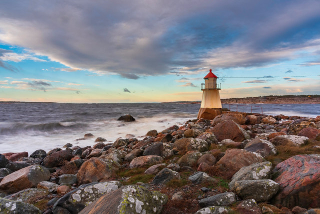 Lighthouse rocky shore cloudy sky #7 free wallpaper for desktop - medium preview image